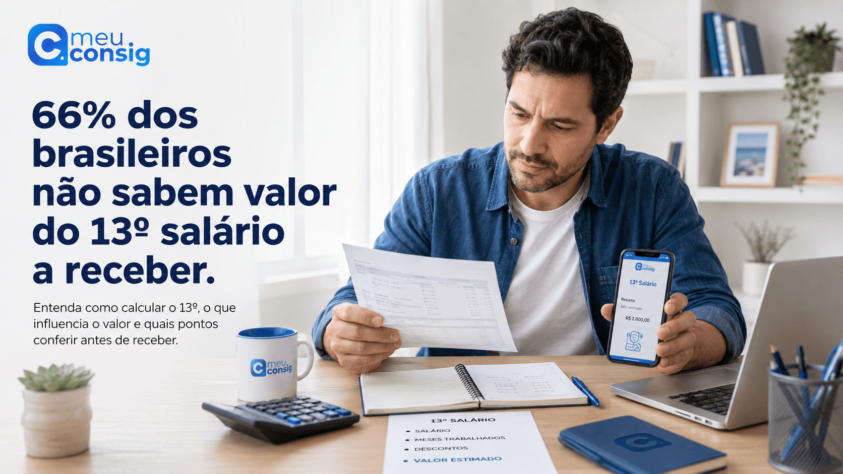 Ilustração sobre 66% dos brasileiros não sabem valor do 13º salário a receber