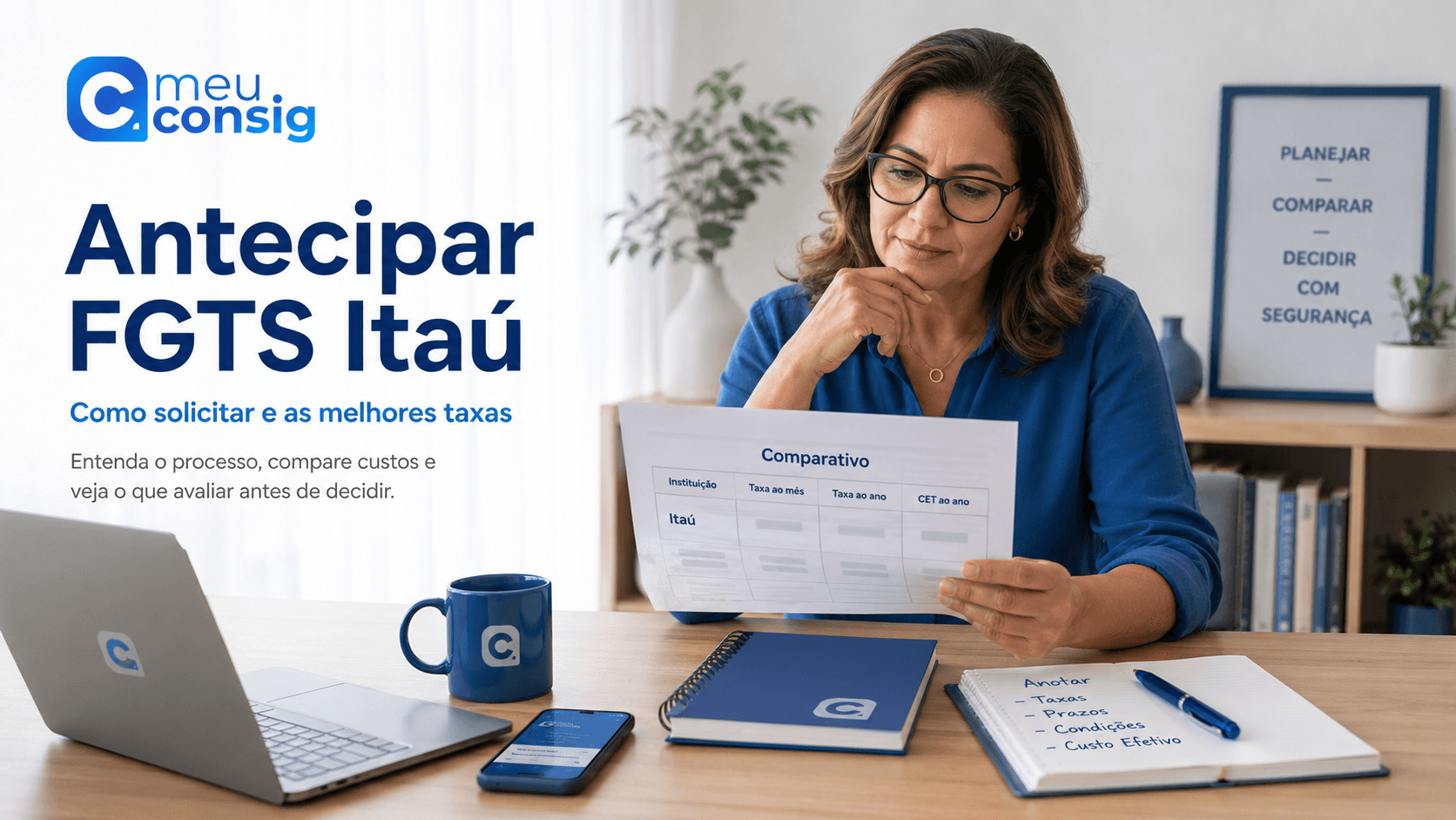 Ilustração sobre antecipar fgts itaú: como solicitar e as melhores taxas