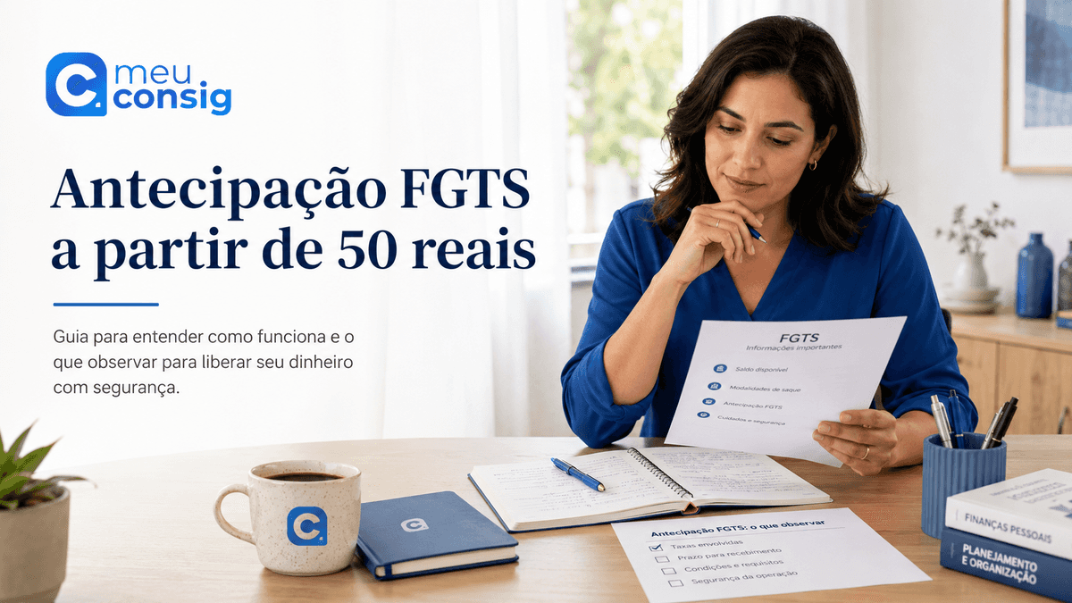 Ilustração sobre antecipação fgts a partir de 50 reais: guia para liberar seu dinheiro