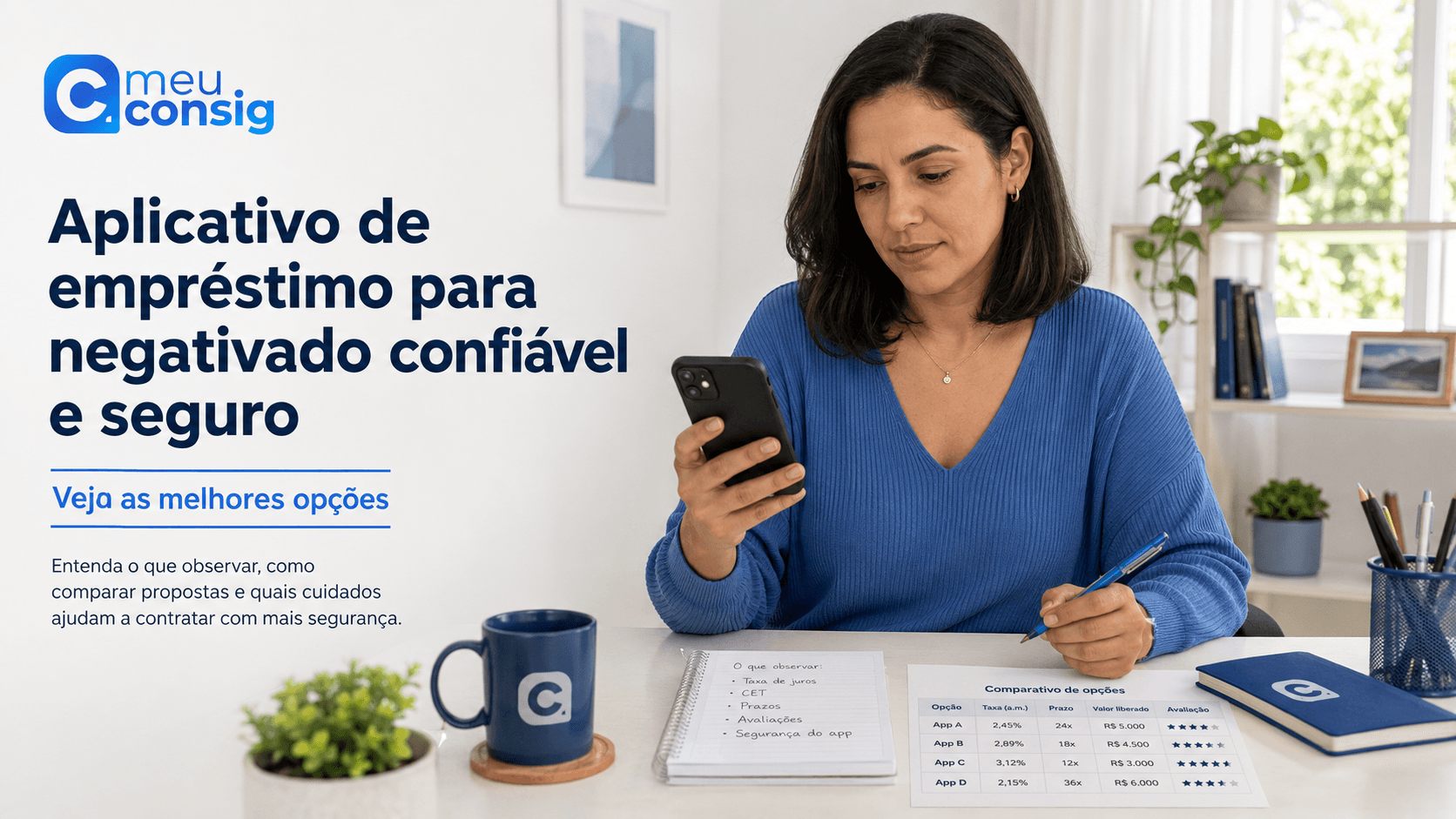 Ilustração sobre aplicativo de empréstimo para negativado confiável e seguro: veja as melhores opções
